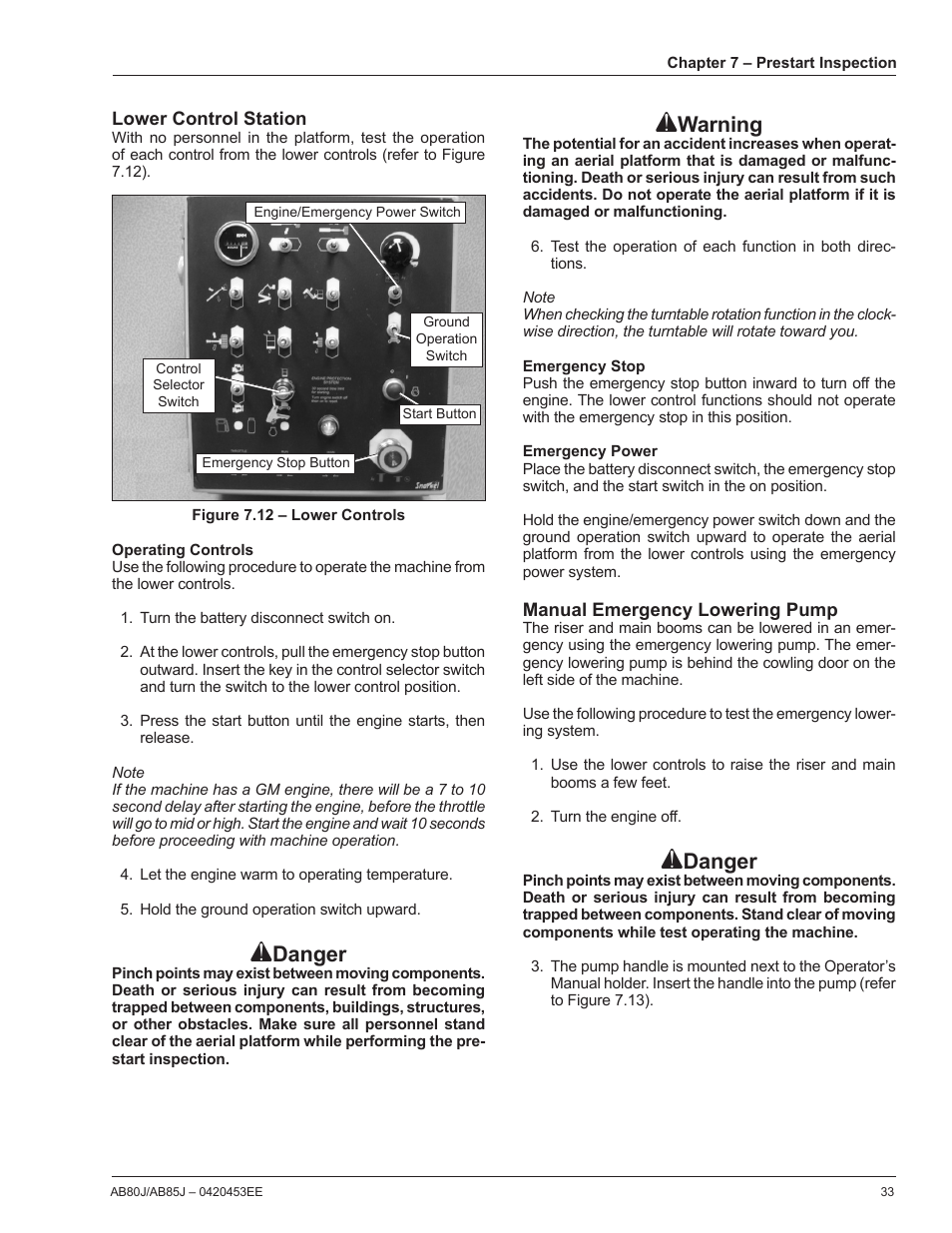 Danger, Warning | Snorkel AB85RJ CE User Manual | Page 37 / 74