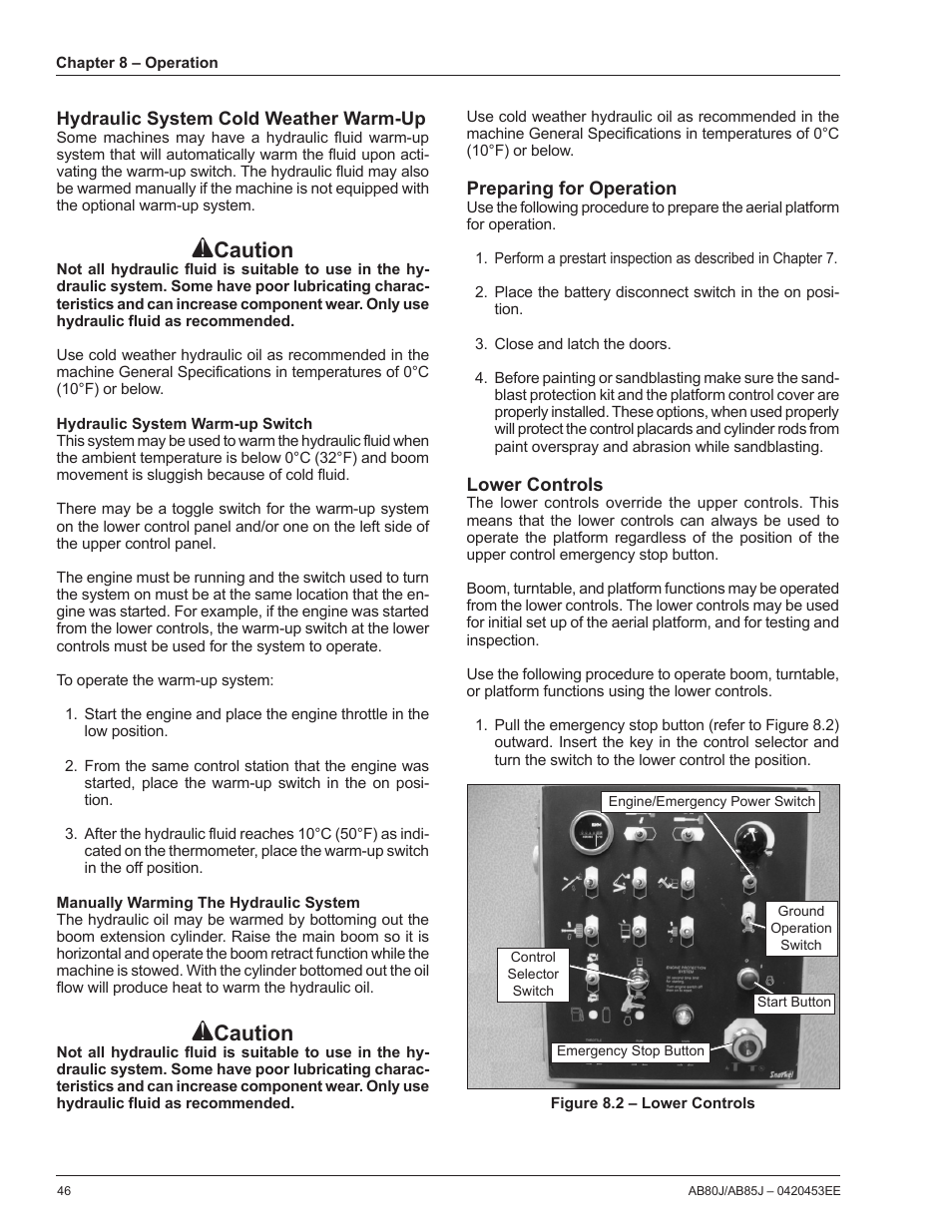 Caution | Snorkel AB85RJ CE User Manual | Page 50 / 74