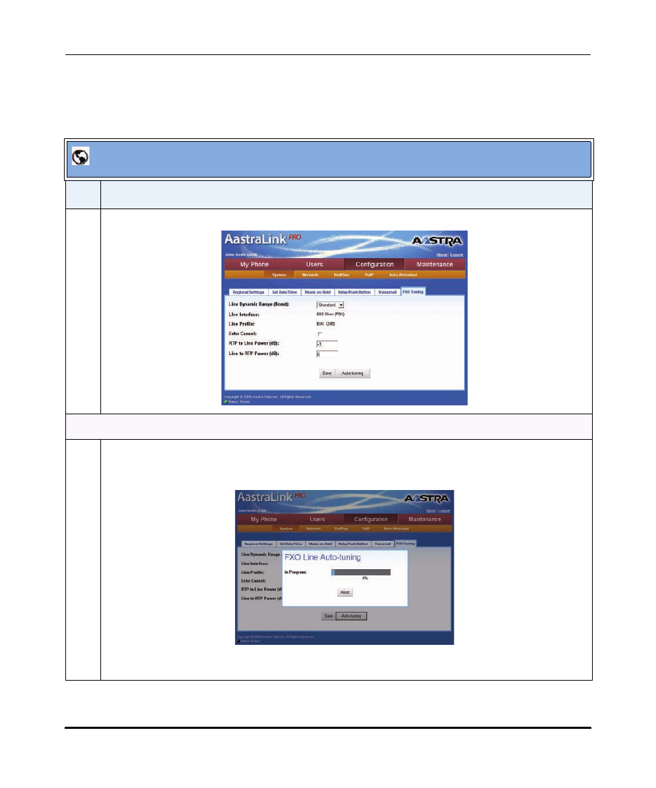 Aastralink web ui | Aastra Telecom AastraLink Pro 160 User Manual | Page 128 / 360