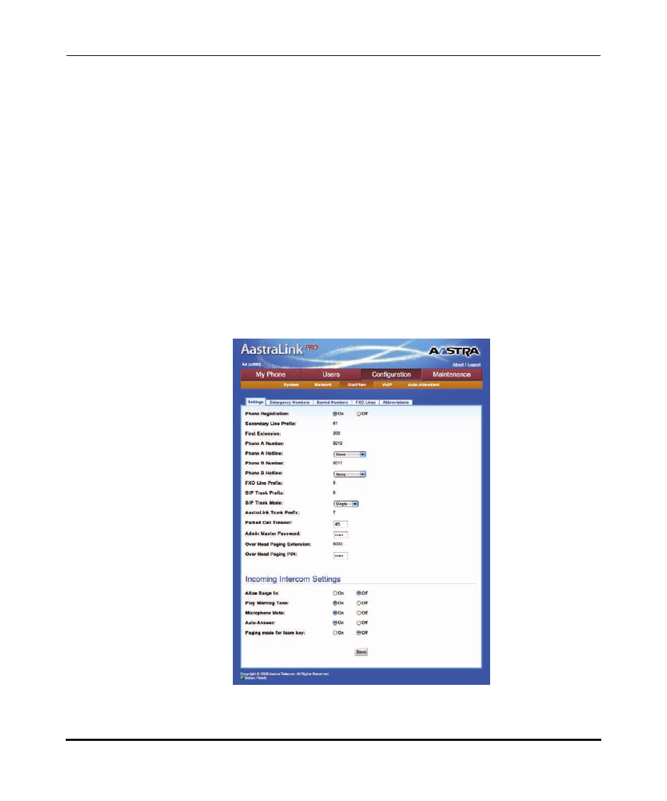 Configuring dial plan settings | Aastra Telecom AastraLink Pro 160 User Manual | Page 148 / 360