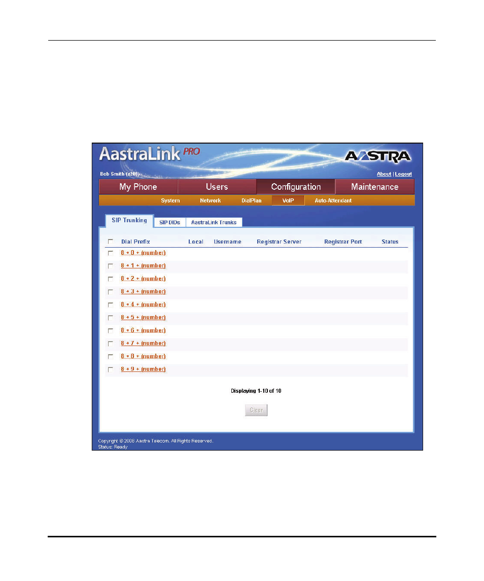 Configuring voip settings | Aastra Telecom AastraLink Pro 160 User Manual | Page 184 / 360