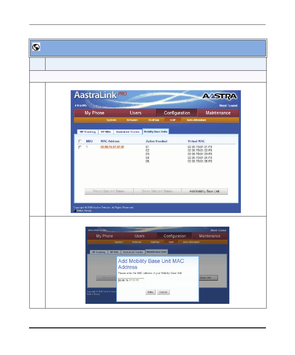 Aastralink web ui | Aastra Telecom AastraLink Pro 160 User Manual | Page 211 / 360