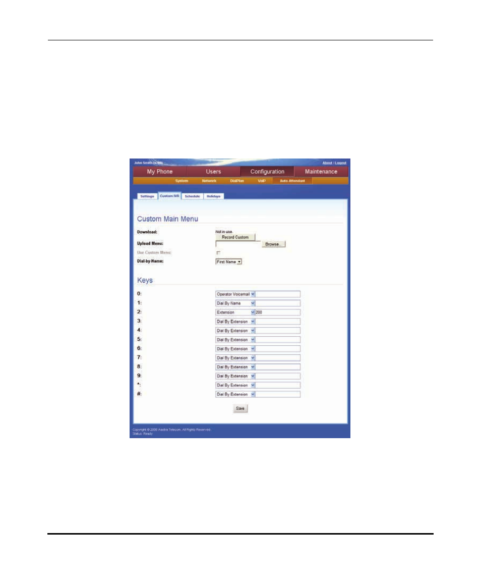 Custom interactive voice response (ivr) | Aastra Telecom AastraLink Pro 160 User Manual | Page 231 / 360