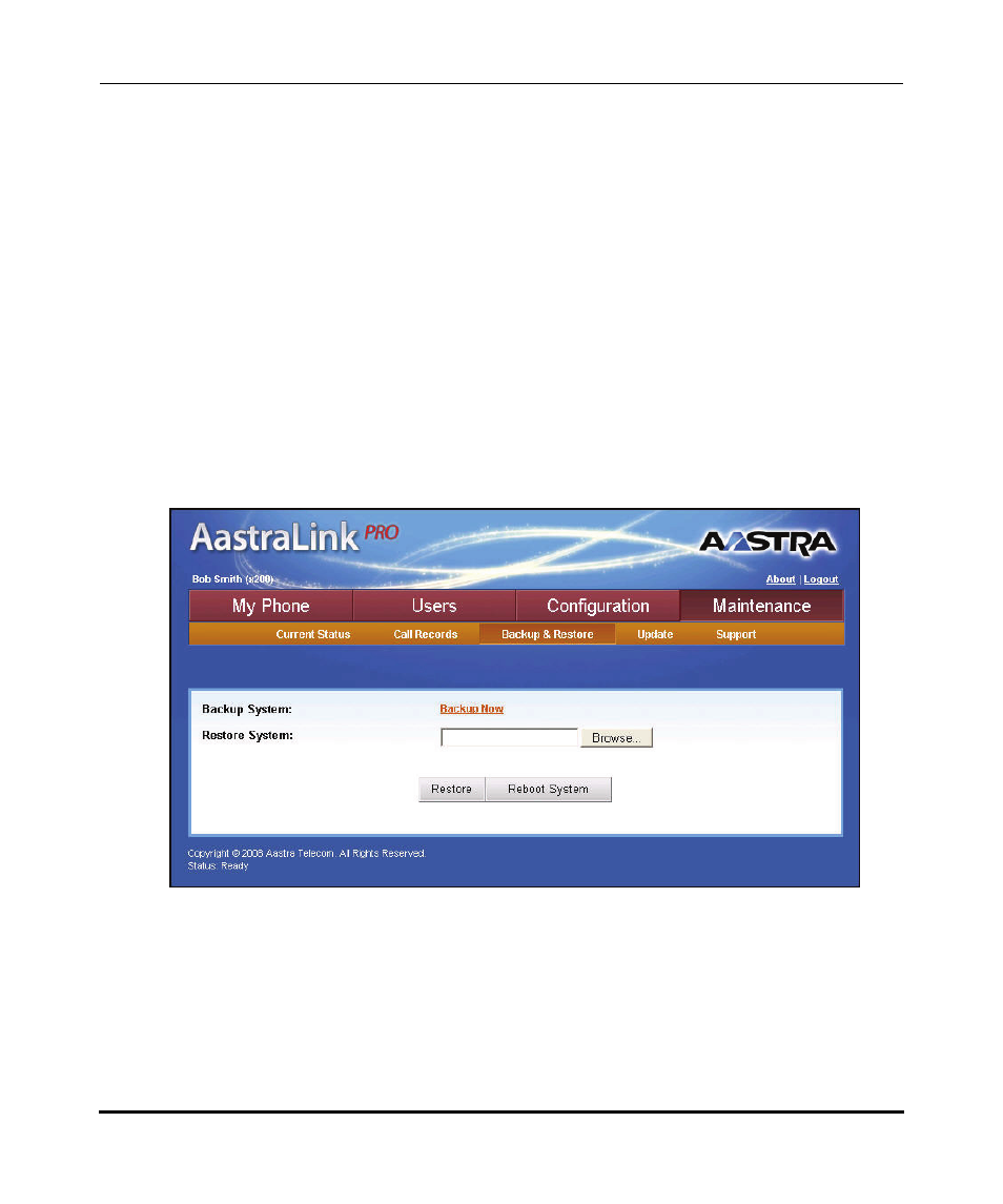 Performing aastralink backup and restore tasks | Aastra Telecom AastraLink Pro 160 User Manual | Page 258 / 360
