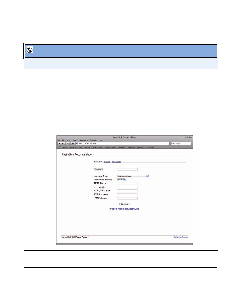 Aastralink recovery ui | Aastra Telecom AastraLink Pro 160 User Manual | Page 311 / 360