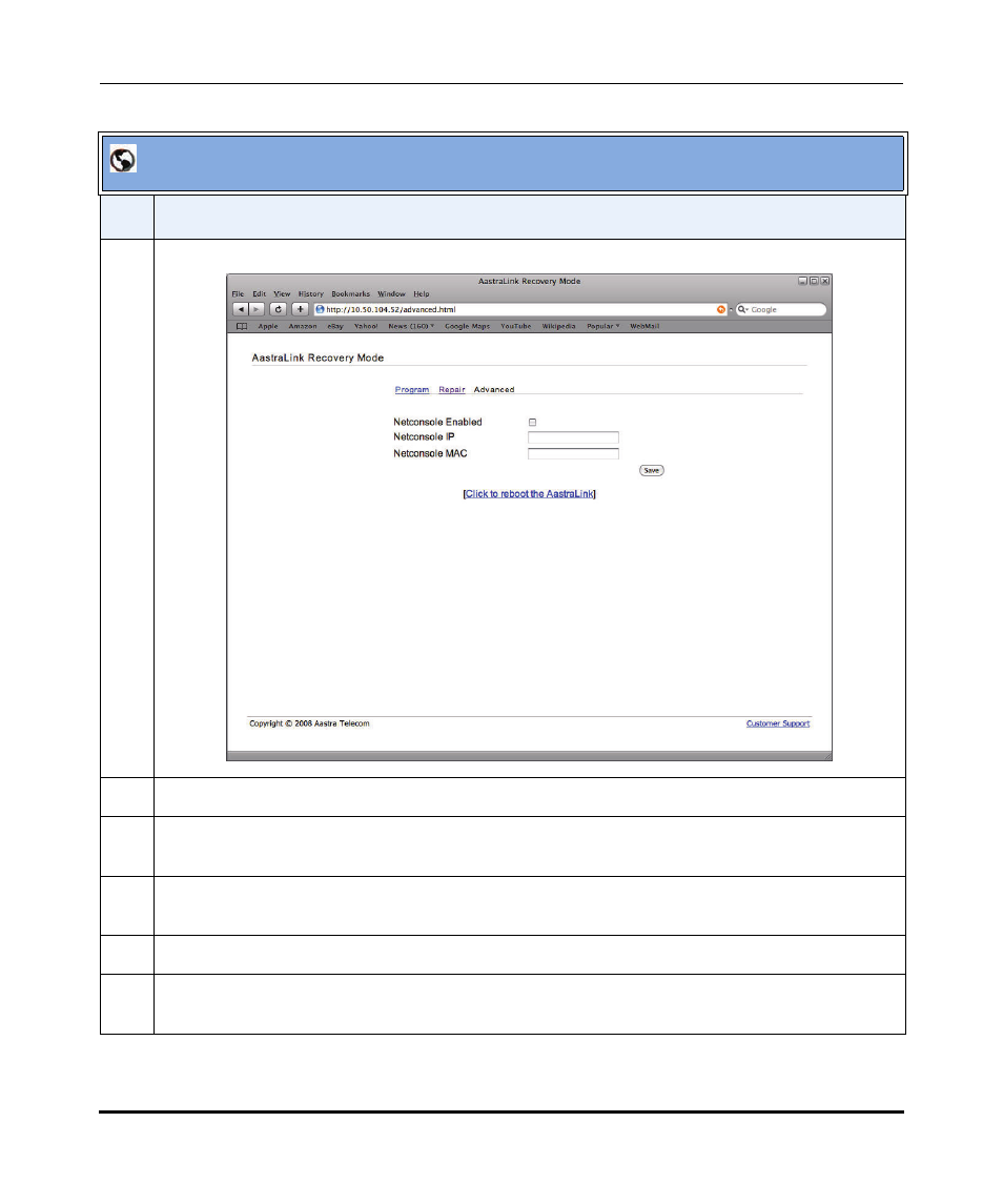 Aastralink recovery ui | Aastra Telecom AastraLink Pro 160 User Manual | Page 318 / 360