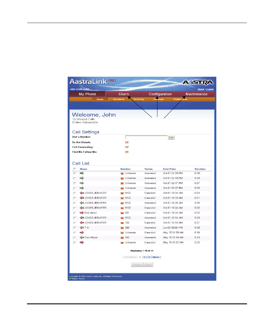 Administrator menu options, Figure 2-3 | Aastra Telecom AastraLink Pro 160 User Manual | Page 32 / 360