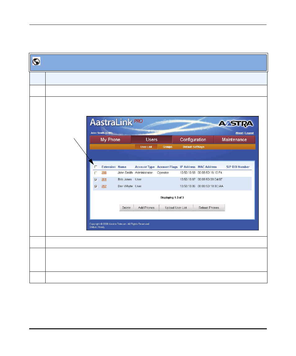 Aastralink web ui | Aastra Telecom AastraLink Pro 160 User Manual | Page 72 / 360