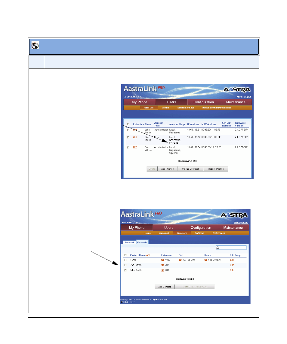 Aastralink web ui | Aastra Telecom AastraLink Pro 160 User Manual | Page 74 / 360