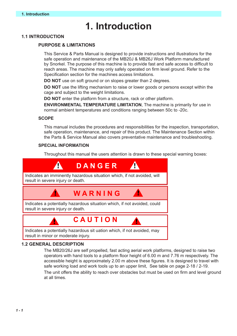 Introduction | Snorkel MB26J User Manual | Page 8 / 32