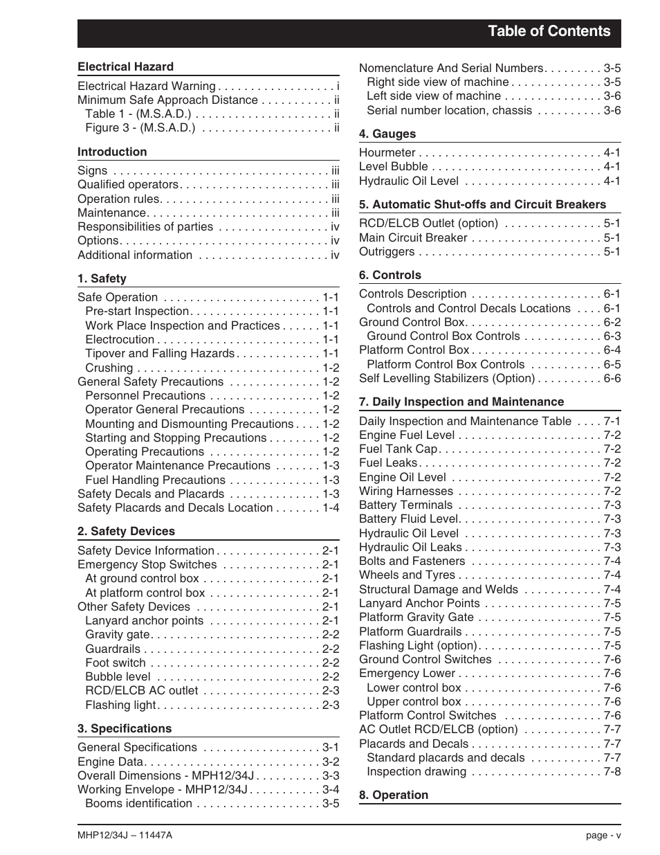 Snorkel MHP34J User Manual | Page 7 / 66