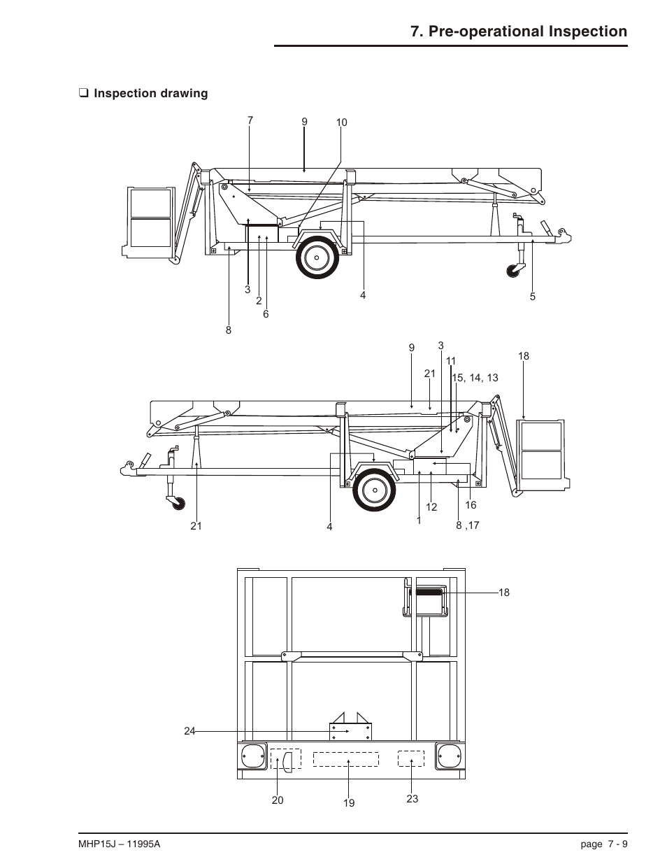 Inspection drawing 7-9, Inspection drawing, 7-9, Inspection drawing -9 | Pre-operational inspection | Snorkel MHP15J User Manual | Page 45 / 70