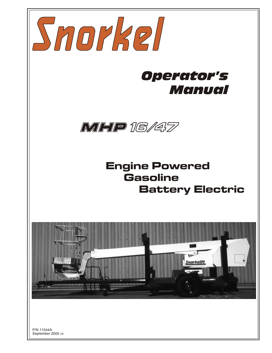 Snorkel MHP17 User Manual | 65 pages