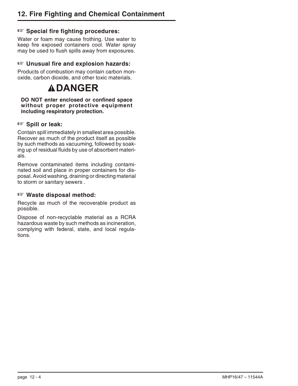 Danger | Snorkel MHP17 User Manual | Page 60 / 65