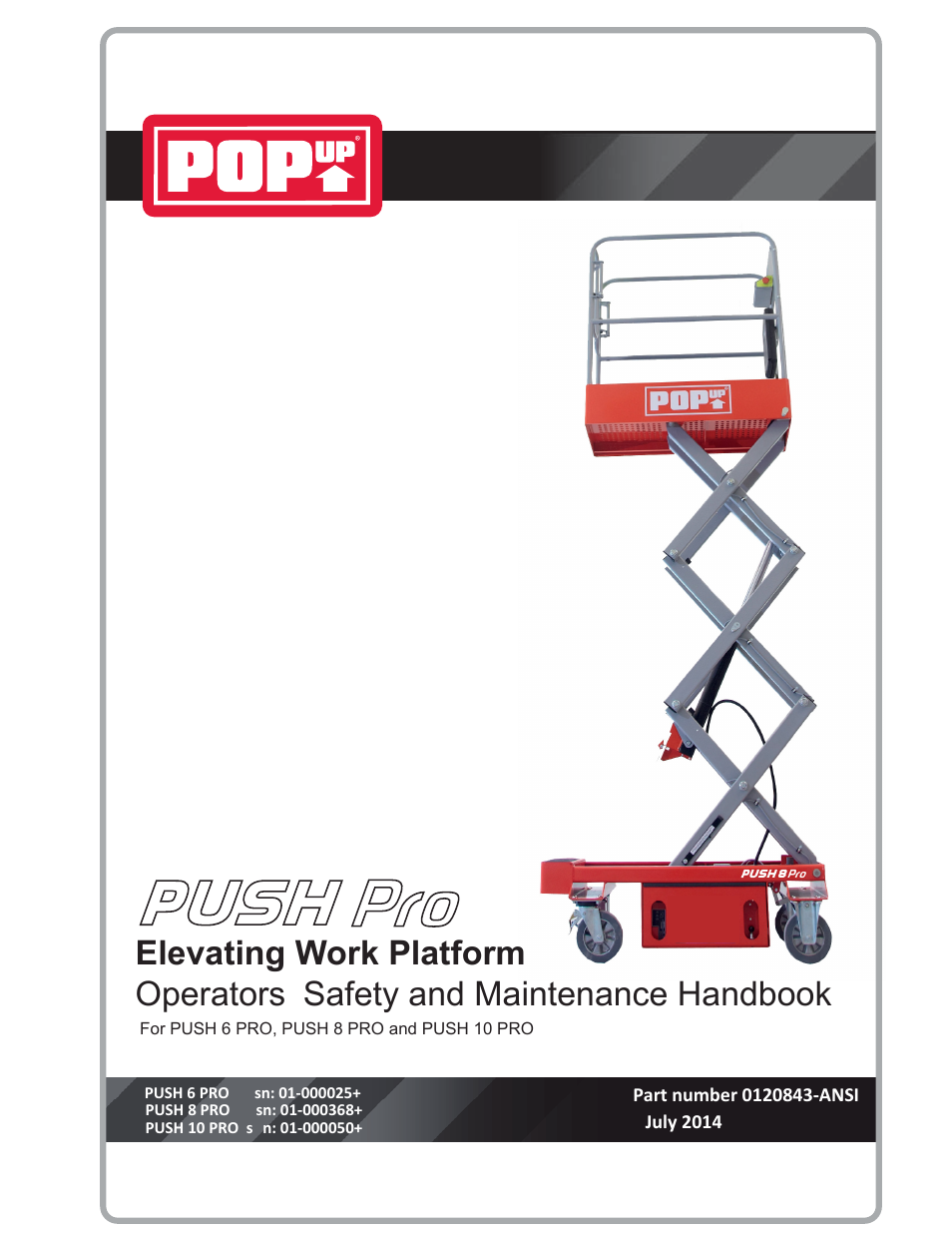 Snorkel POP UP PUSH 10 User Manual | 50 pages