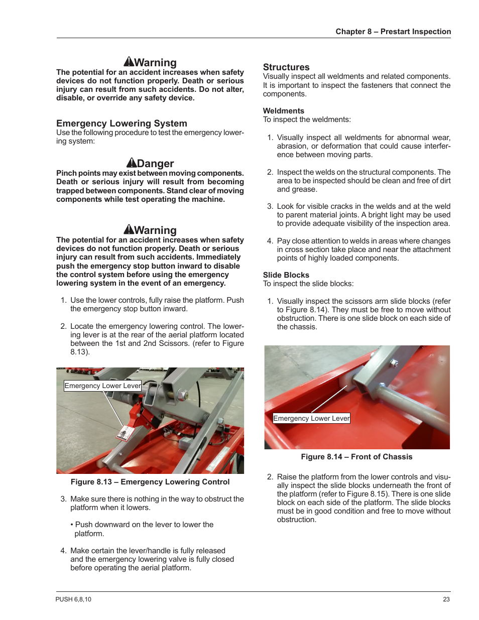 Warning, Danger | Snorkel POP UP PUSH 10 User Manual | Page 27 / 50