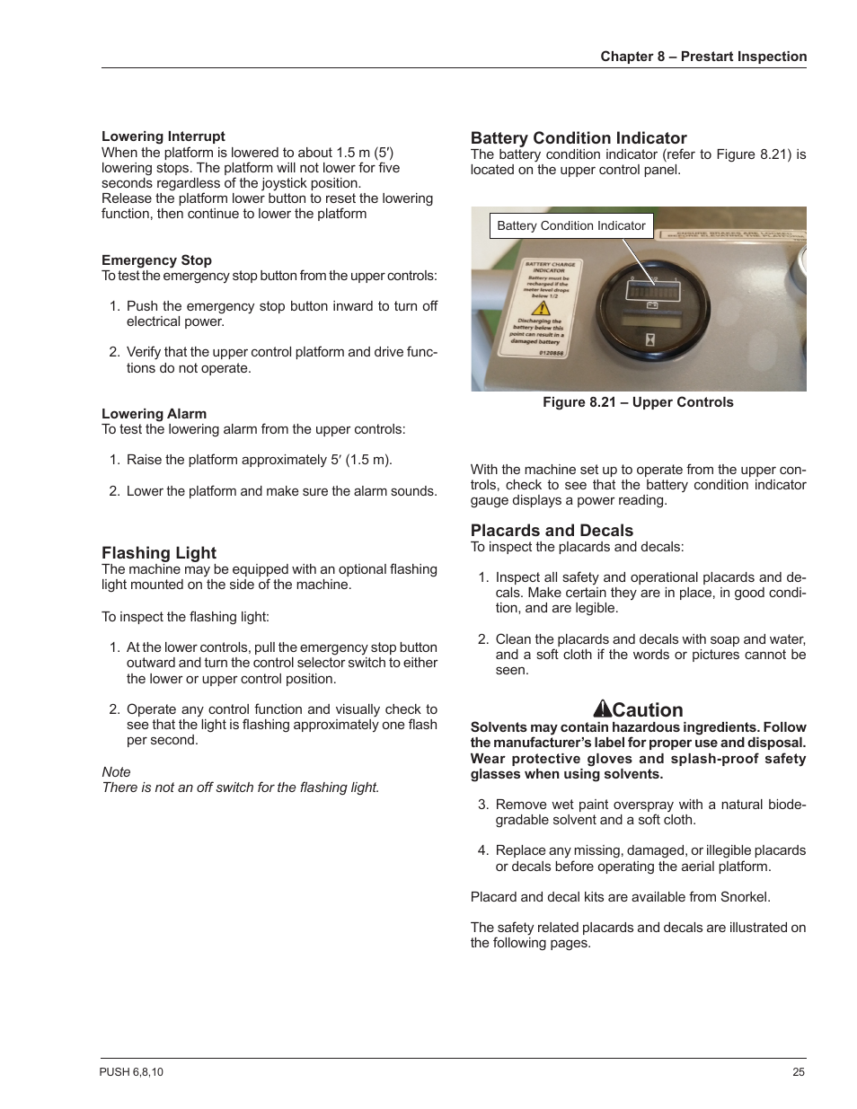 Caution | Snorkel POP UP PUSH 10 User Manual | Page 29 / 50