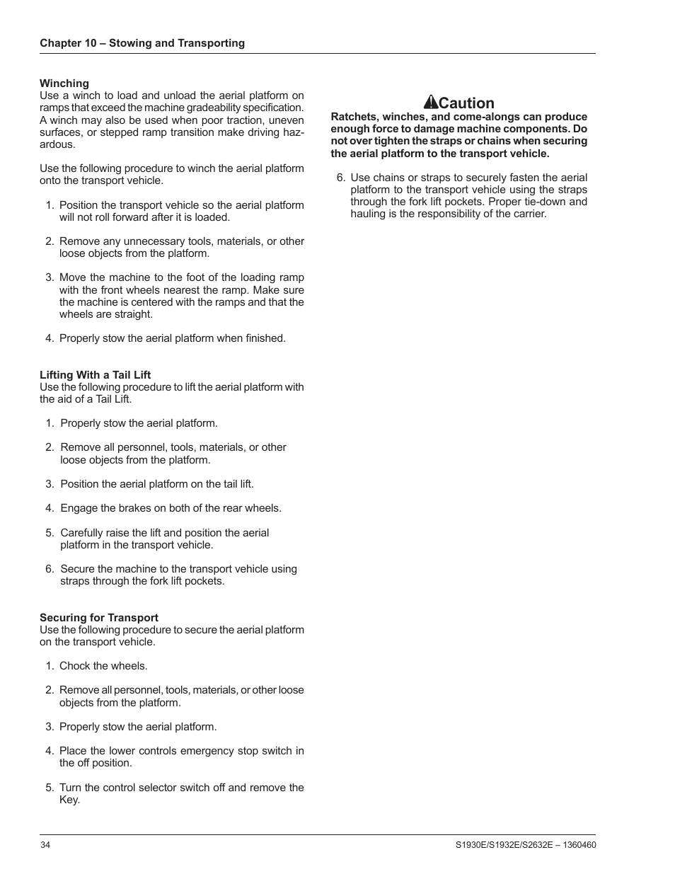 Caution | Snorkel POP UP PUSH 10 User Manual | Page 38 / 50