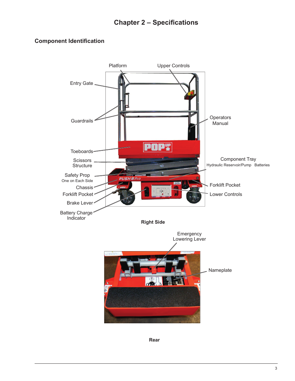Chapter 2 – specifications | Snorkel POP UP PUSH 10 User Manual | Page 7 / 50