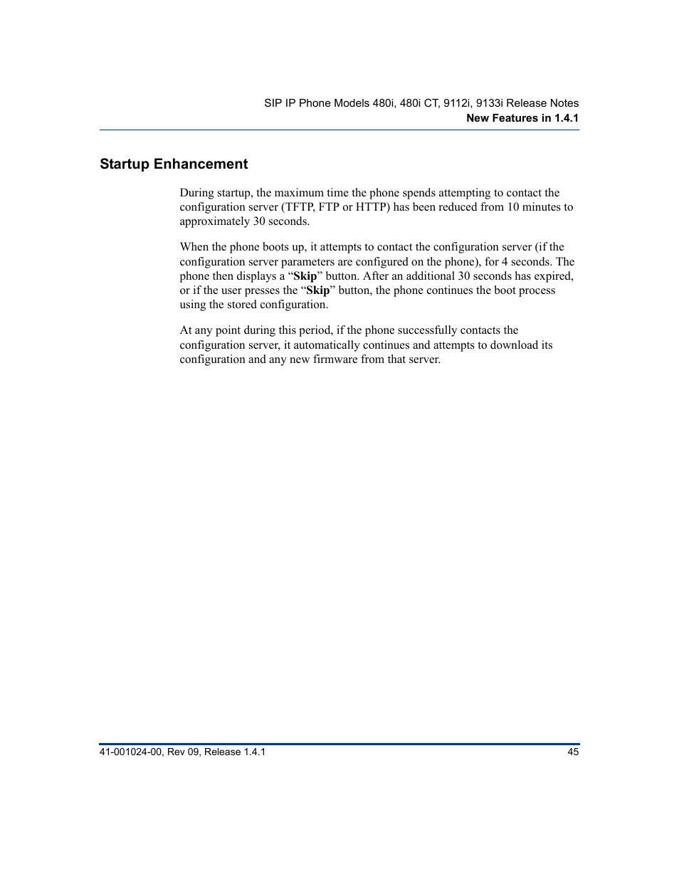 Startup enhancement | Aastra Telecom AASTRA 9112 I User Manual | Page 49 / 60