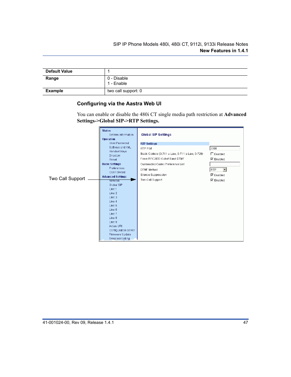 Configuring via the aastra web ui | Aastra Telecom AASTRA 9112 I User Manual | Page 51 / 60