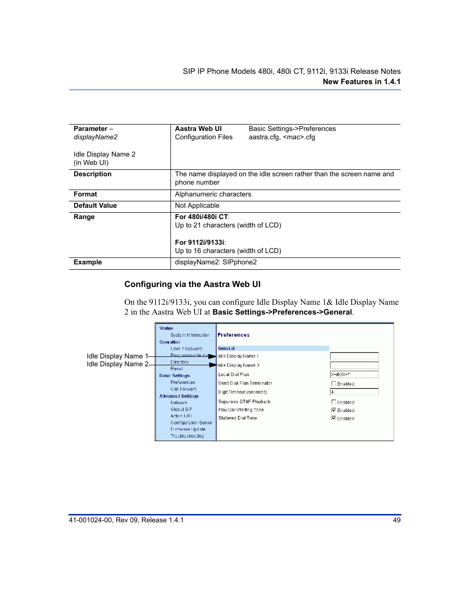 Configuring via the aastra web ui | Aastra Telecom AASTRA 9112 I User Manual | Page 53 / 60