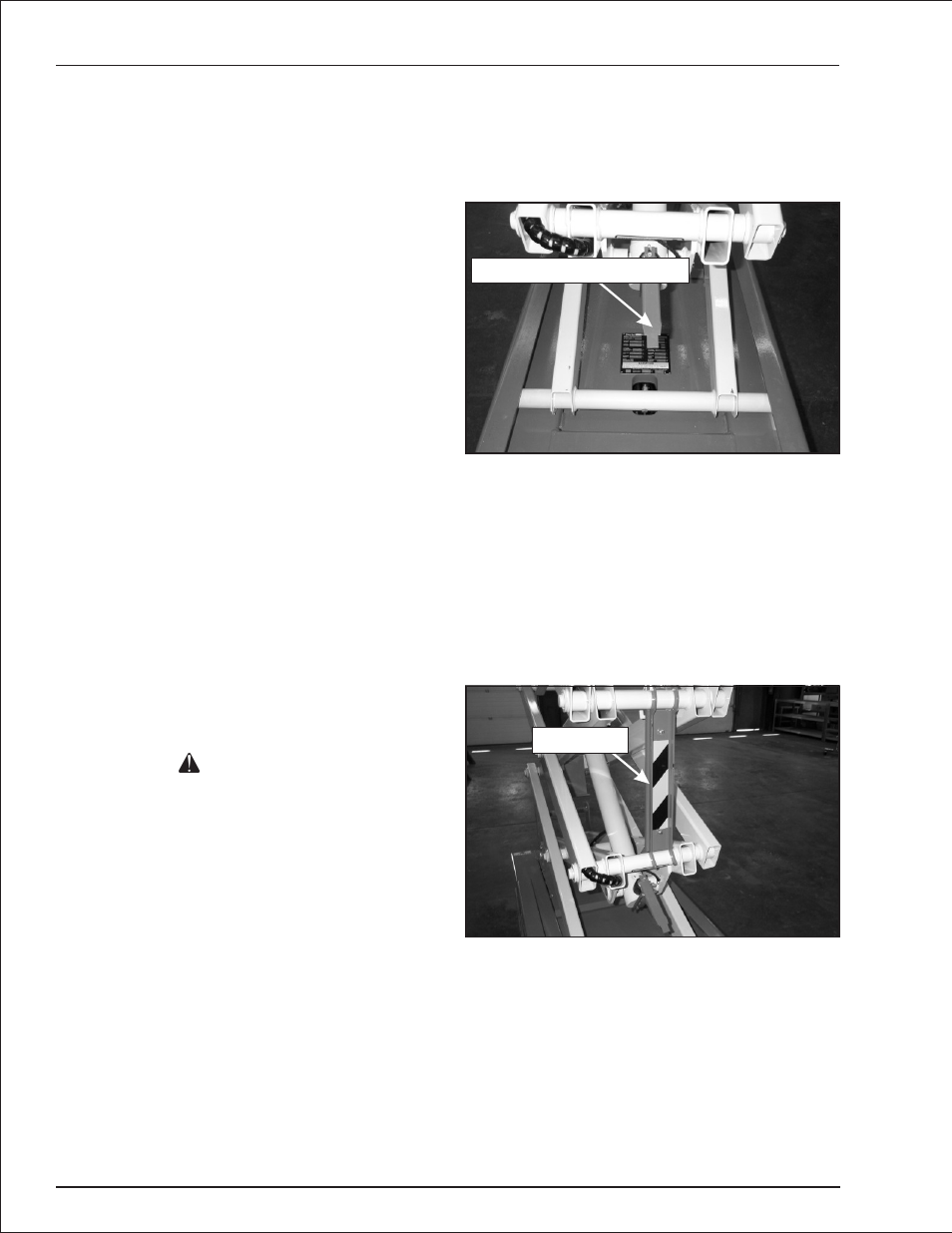 Drive/lift pothole protector interlock 4-2, Drive/lift level sensor interlock 4-2, Lowering alarm 4-2 | Emergency lowering lever 4-2, Safety prop 4-2, Drive/lift level sensor interlock, 4-2, 9-2, Drive/lift pothole protector interlock, 4-2, Emergency lowering knob, 4-2, Adanger, Drive/lift pothole protector interlock | Snorkel S1930 User Manual | Page 14 / 54