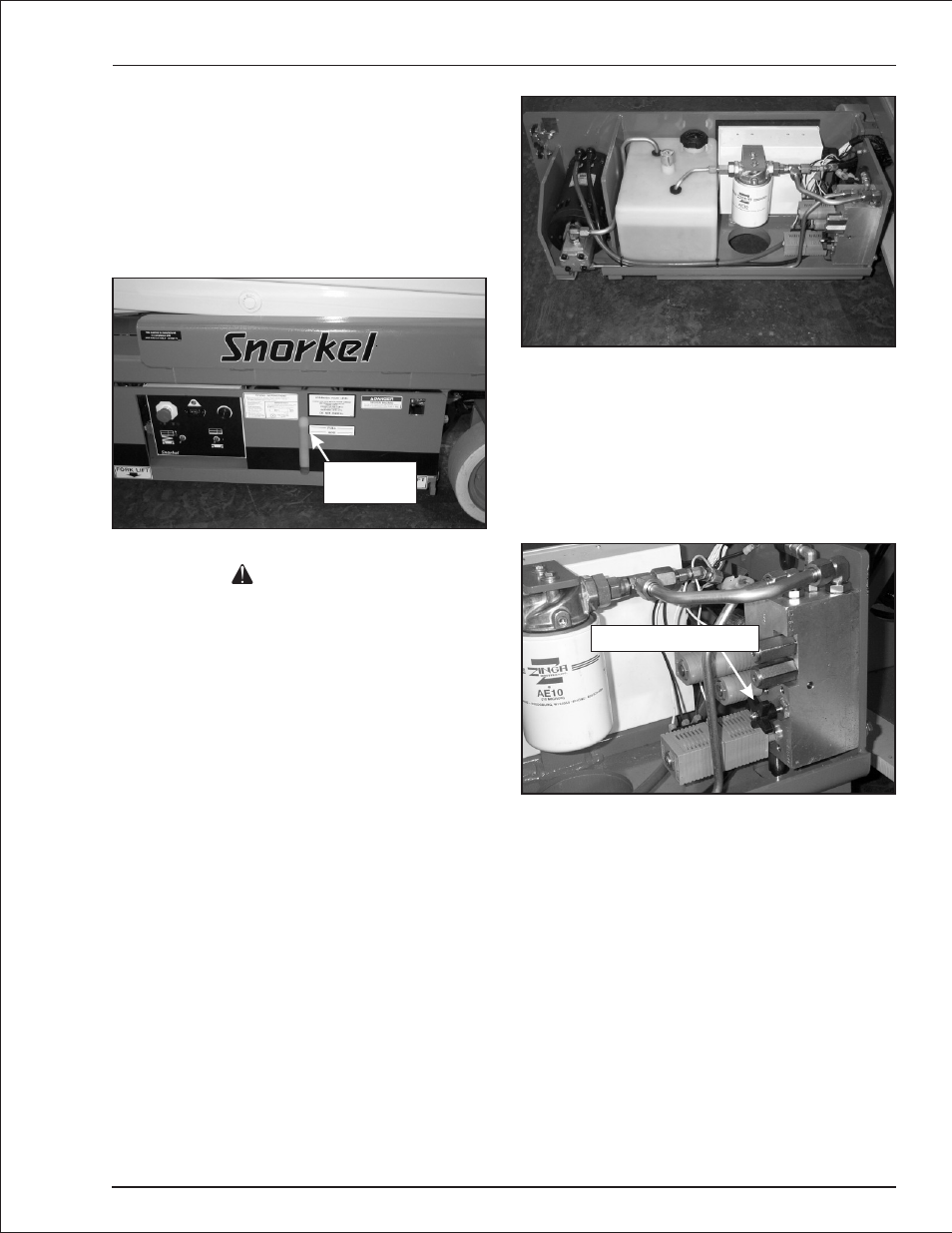 Fluid level 8-3, Hoses, tubes, and fittings 8-3, Free-wheeling valve 8-3 | Free-wheeling valve, 8-3, 11-1, Closing, 8-3, Hoses, tubes, and fittings, 8-3, Routing, 8-3, Fluid level, 8-3, Reservoir, 8-3, Acaution | Snorkel S1930 User Manual | Page 25 / 54