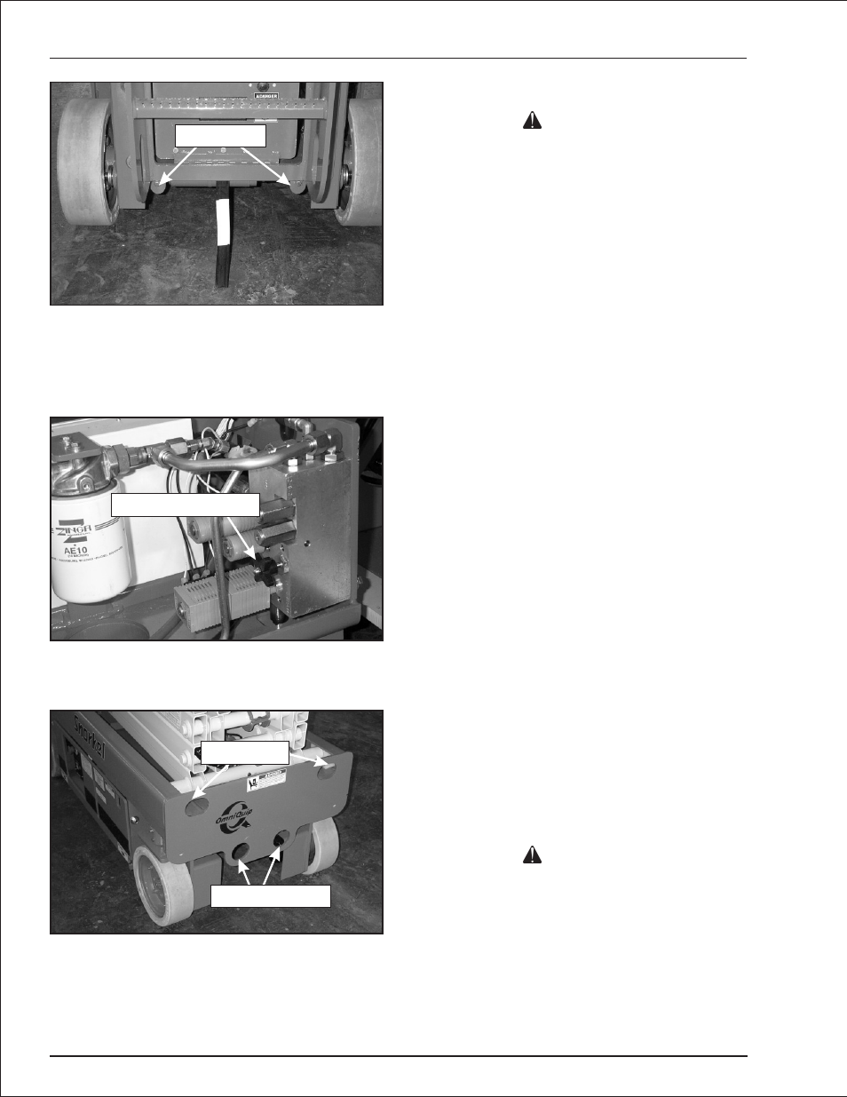 Driving 10-2, Hoisting 10-2, Tie-down lugs, 10-2 | Driving, 10-2, Hoisting, 10-2, Driving -2 hoisting -2, Adanger a danger, Chapter 10. stowing and transporting | Snorkel S1930 User Manual | Page 40 / 54