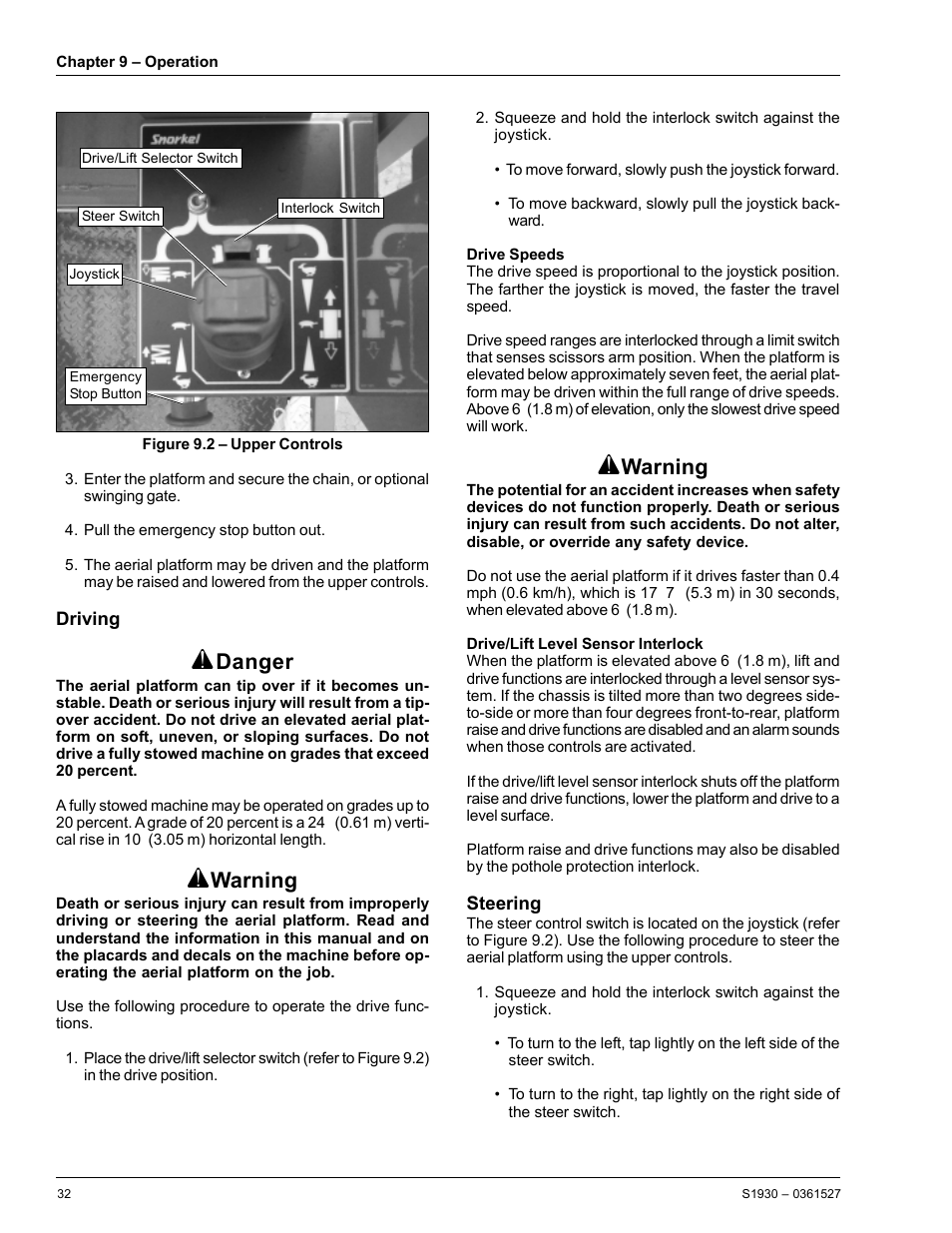 Danger, Warning | Snorkel S1930-snAP05168 User Manual | Page 36 / 50