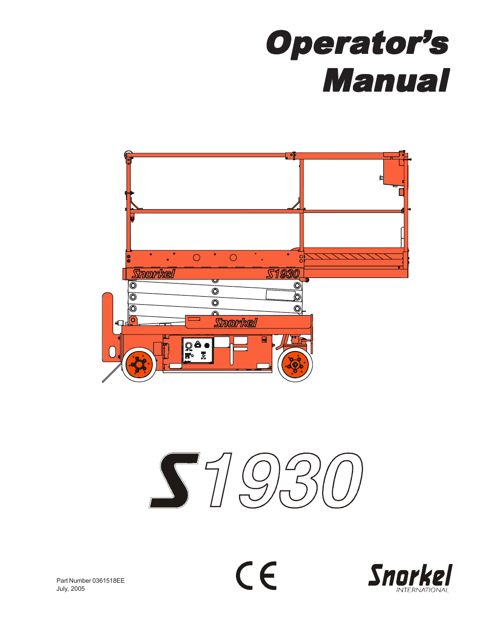 Snorkel S1930CE User Manual | 52 pages