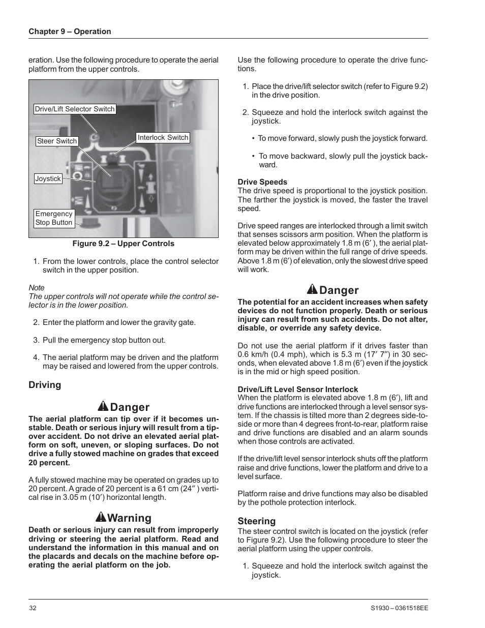 Danger, Warning | Snorkel S1930CE User Manual | Page 36 / 52