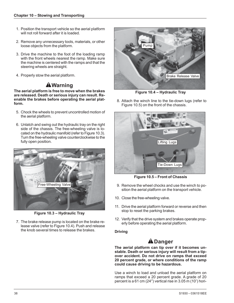 Warning, Danger | Snorkel S1930CE User Manual | Page 42 / 52