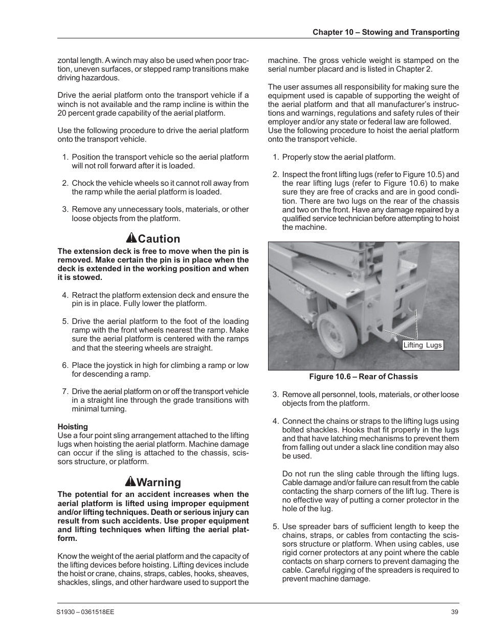 Caution, Warning | Snorkel S1930CE User Manual | Page 43 / 52