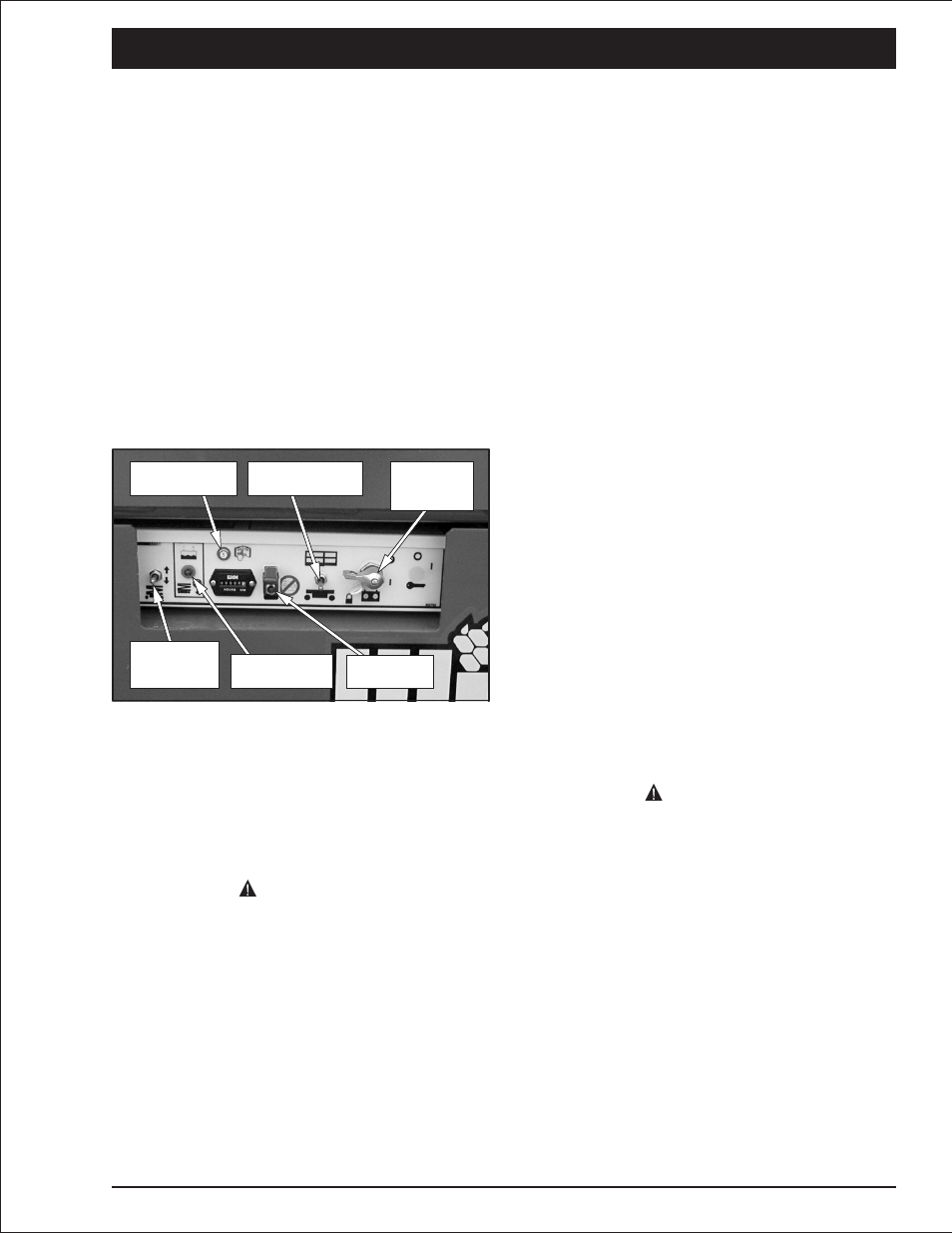 Chapter 7. controls, Lower controls 7-1, Battery disconnect switch 7-1 | Emergency stop switch 7-1, Control selector switch 7-1, Platform raise/lower switch 7-1, Circuit breaker reset button 7-1, Low voltage warning light 7-1, Battery disconnect switch, 7-1, 9-1, Circuit breaker reset button, 7-1, 9-1 | Snorkel S2033 User Manual | Page 22 / 50