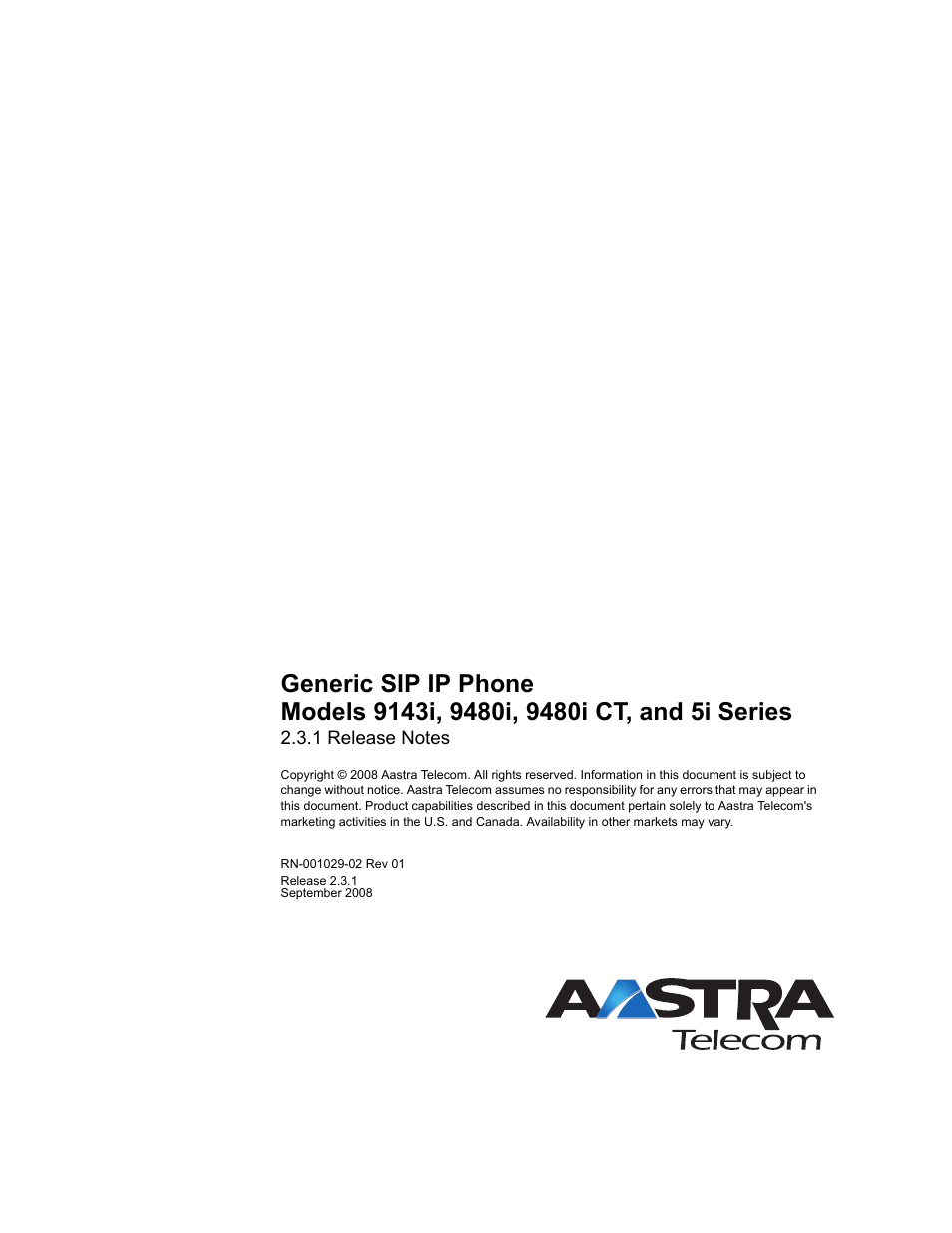 Aastra Telecom 9480i User Manual | Page 16 / 16