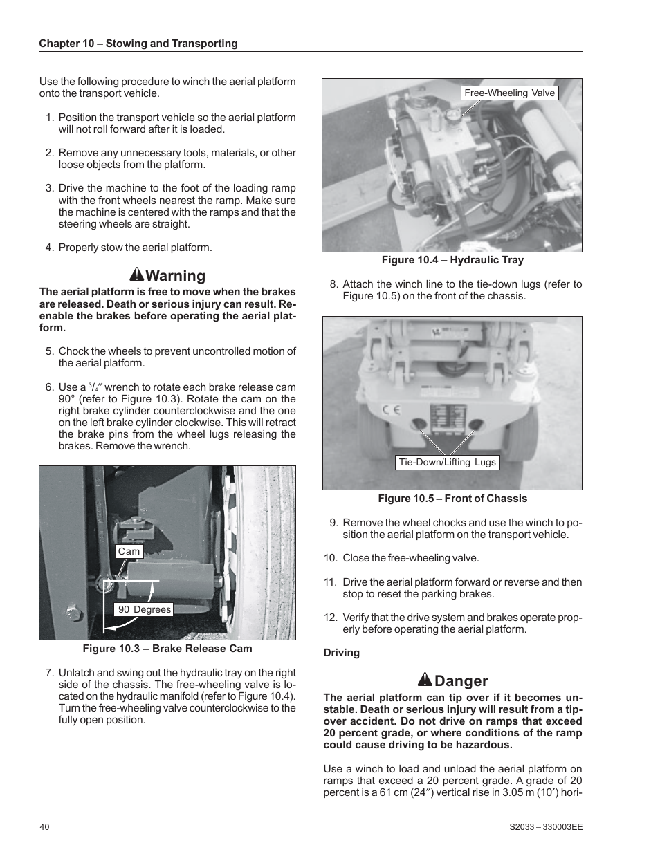 Warning, Danger | Snorkel S2033CE User Manual | Page 44 / 54