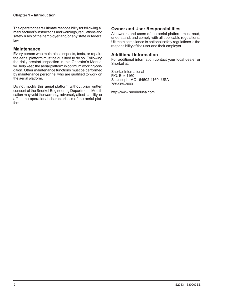 Snorkel S2033CE User Manual | Page 6 / 54
