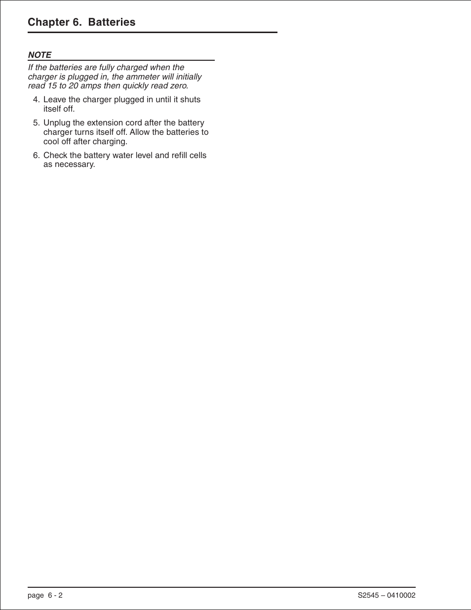 Chapter 6. batteries | Snorkel S2545 User Manual | Page 21 / 53