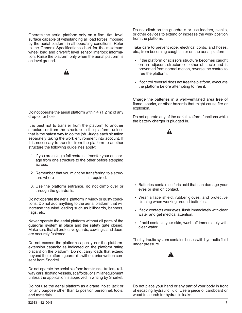 Danger, Warning | Snorkel S2633 User Manual | Page 11 / 56