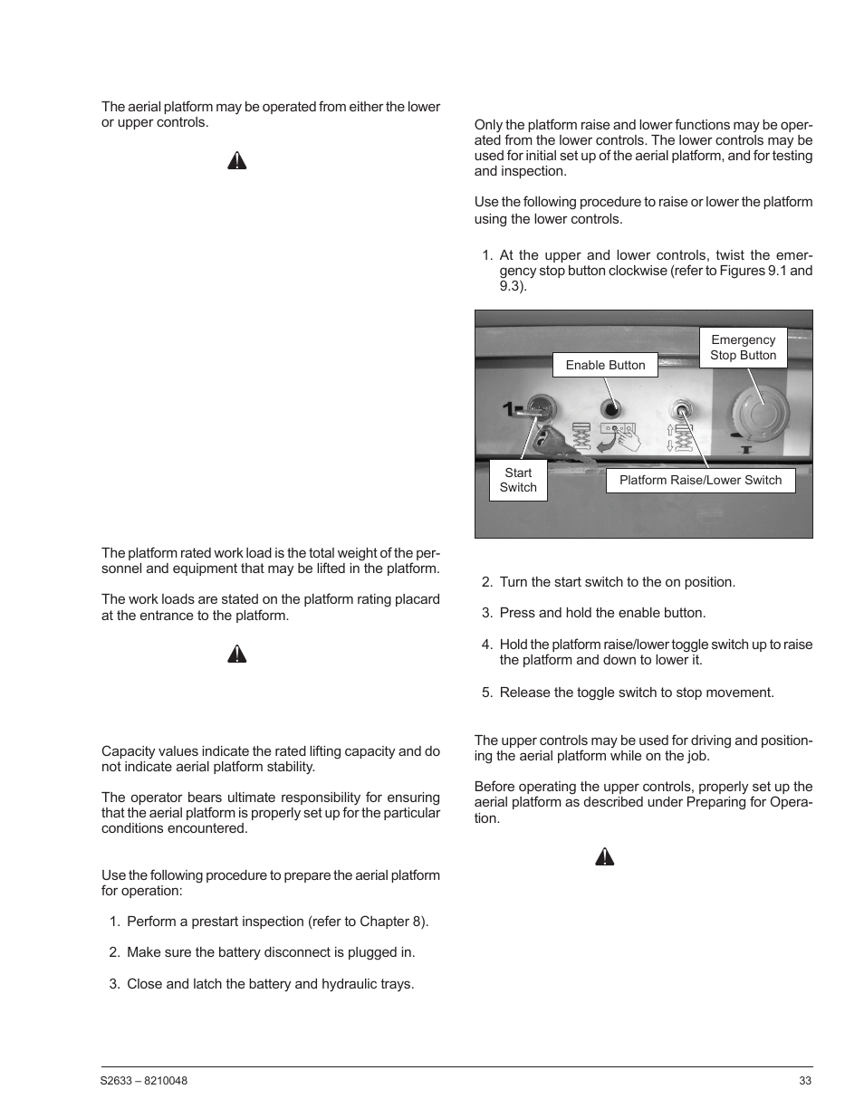 Chapter 9 – operation, Danger, Warning | Snorkel S2633 User Manual | Page 37 / 56