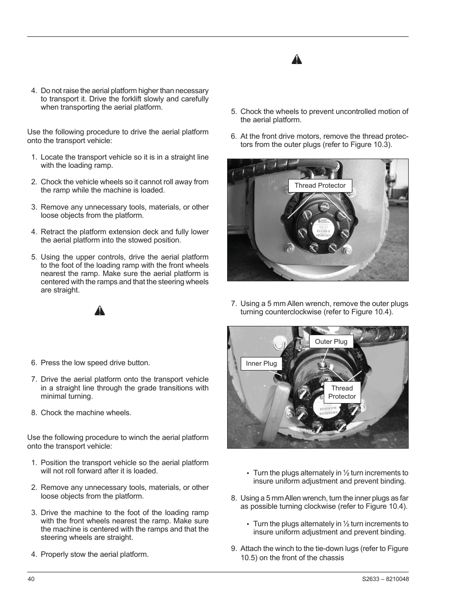 Warning, Danger | Snorkel S2633 User Manual | Page 44 / 56