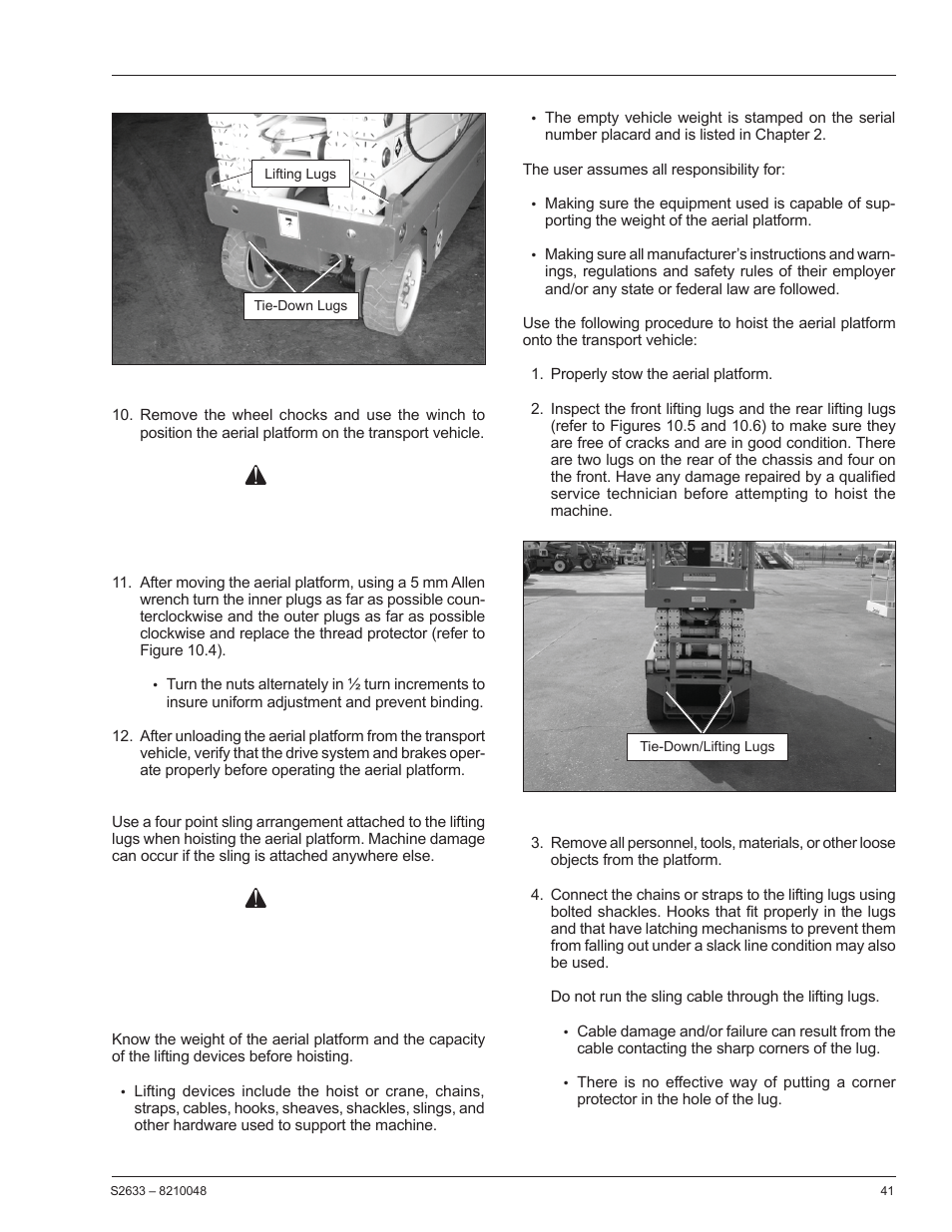 Warning | Snorkel S2633 User Manual | Page 45 / 56