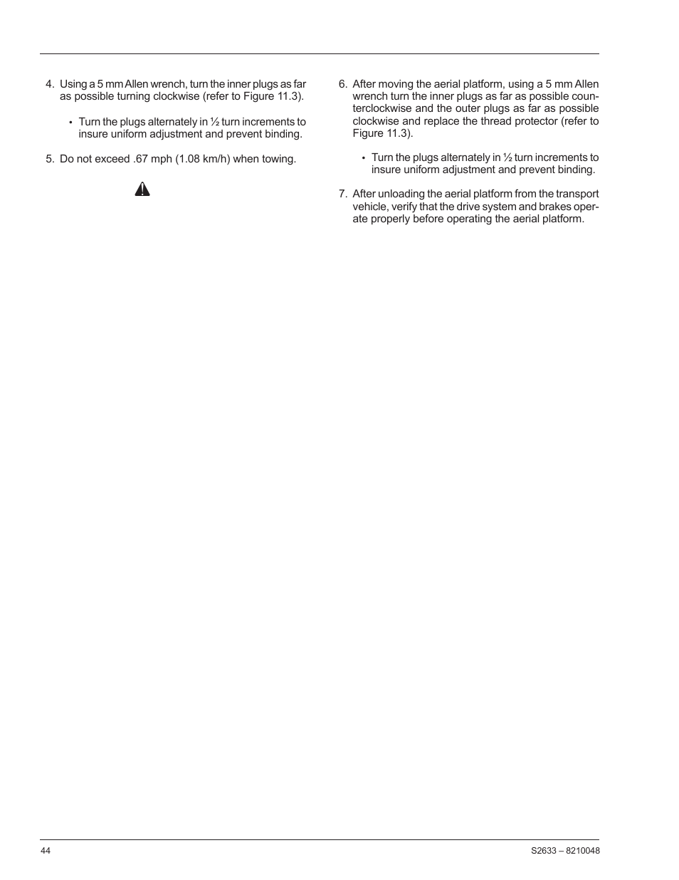 Warning | Snorkel S2633 User Manual | Page 48 / 56