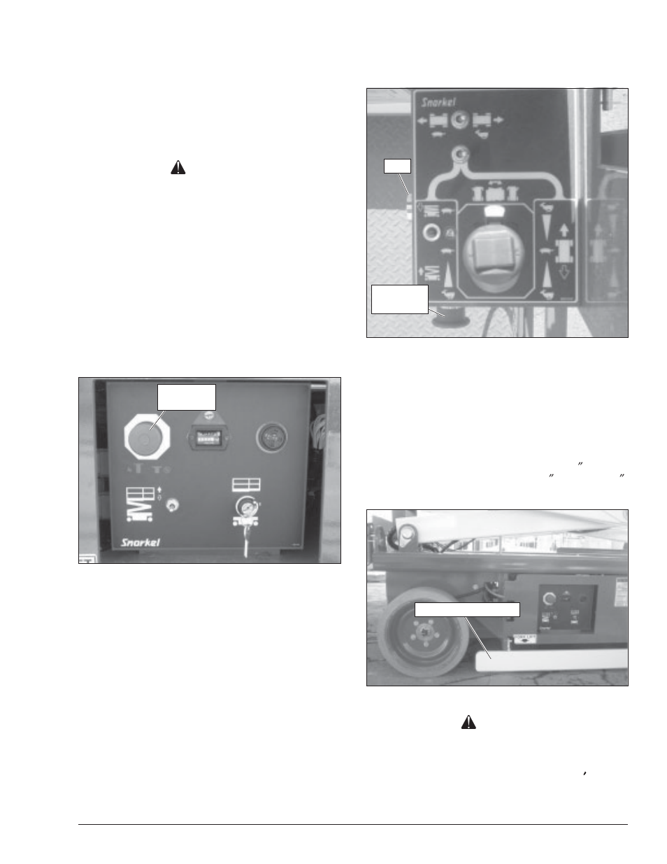 Chapter 4 – safety devices, Warning, Danger | Snorkel S3246 CE User Manual | Page 15 / 60