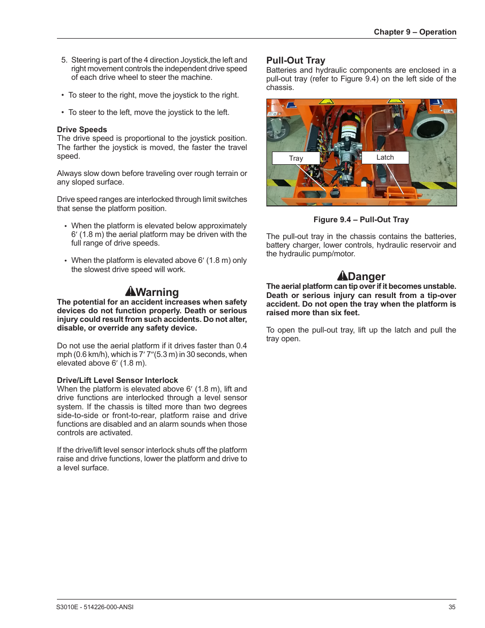 Warning, Danger | Snorkel S3010E User Manual | Page 39 / 56