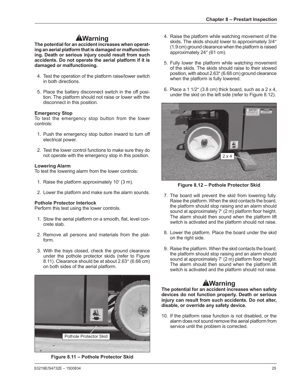 Warning | Snorkel S3219E-sn000017+ User Manual | Page 29 / 60