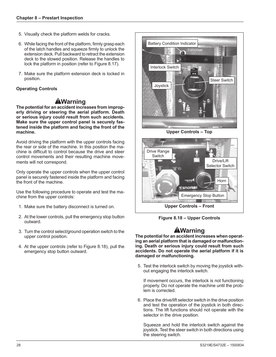 Warning | Snorkel S3219E-sn000017+ User Manual | Page 32 / 60