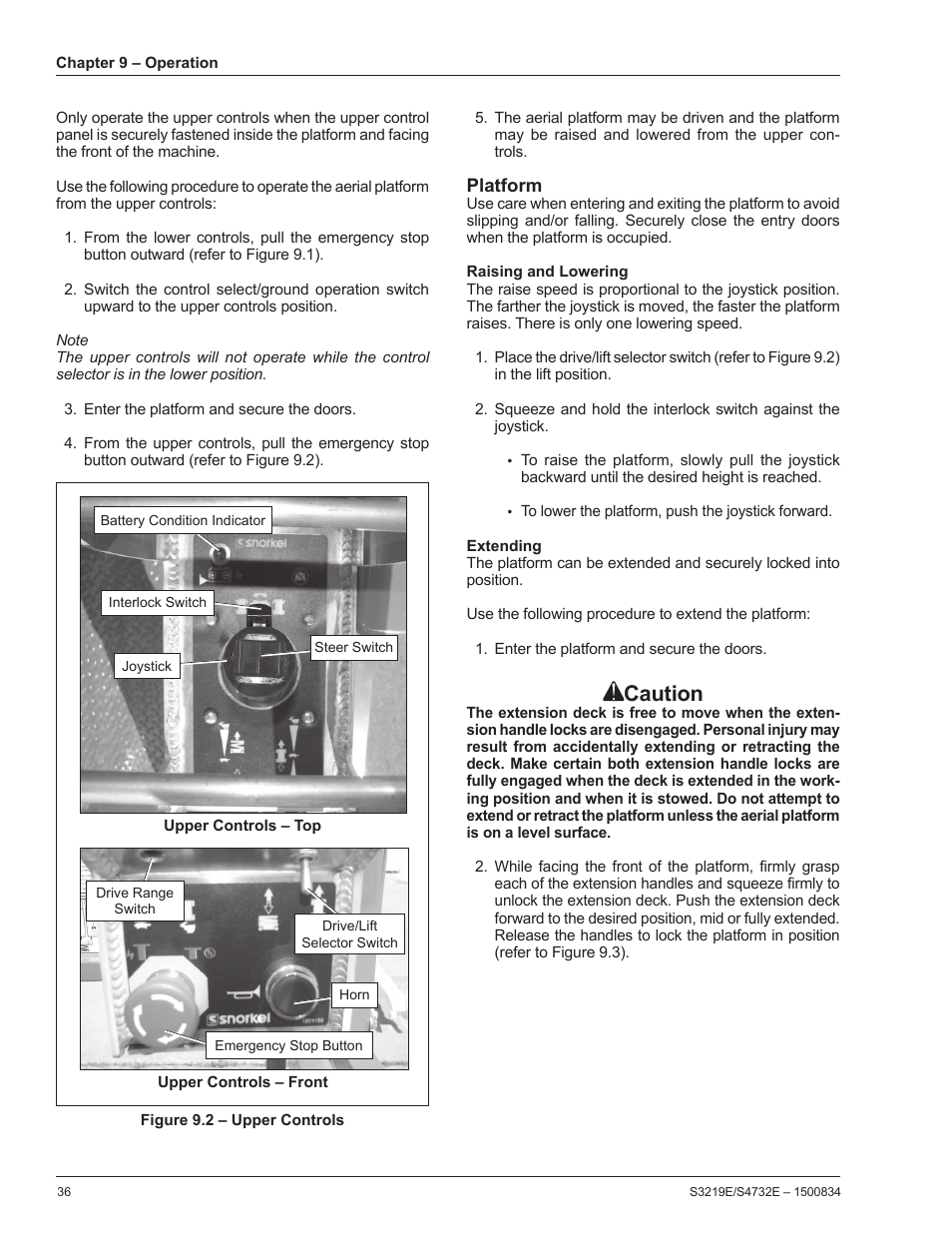 Caution | Snorkel S3219E-sn000017+ User Manual | Page 40 / 60