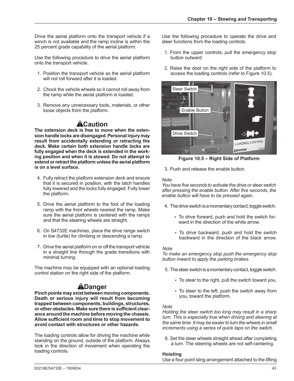 Caution, Danger | Snorkel S3219E-sn000017+ User Manual | Page 47 / 60